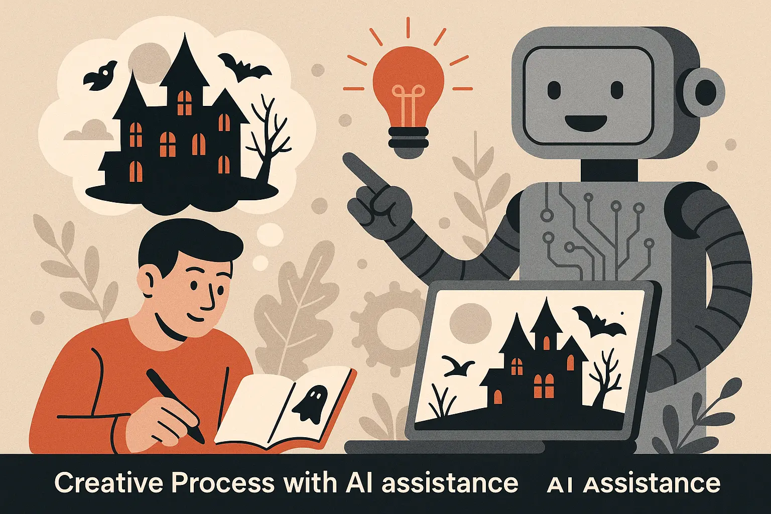Creative writing process with AI assistance