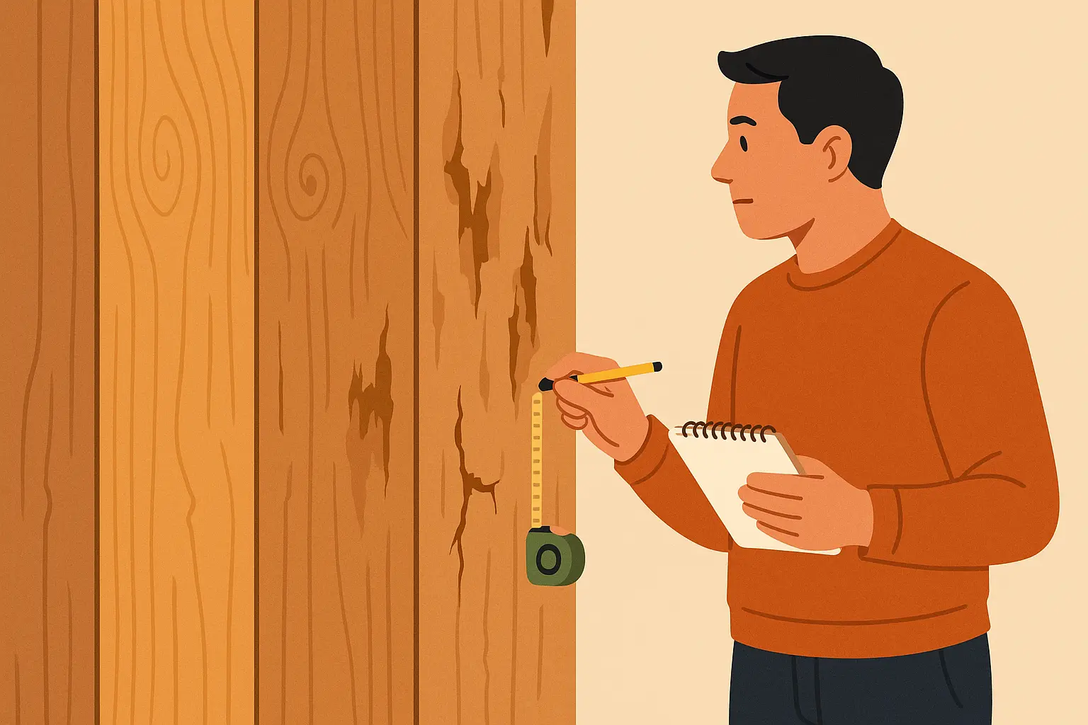 Planning wood paneling transformation with evaluation checklist