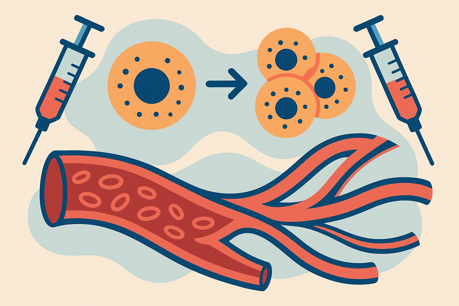 Advanced cellular therapy for circulation improvement