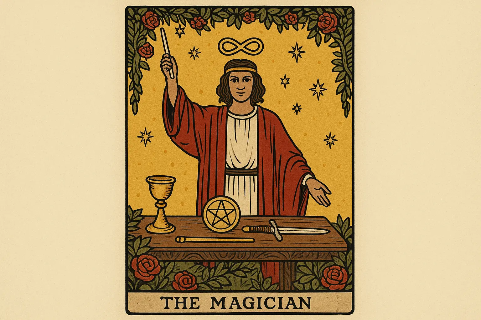 Traditional detailed tarot card artwork