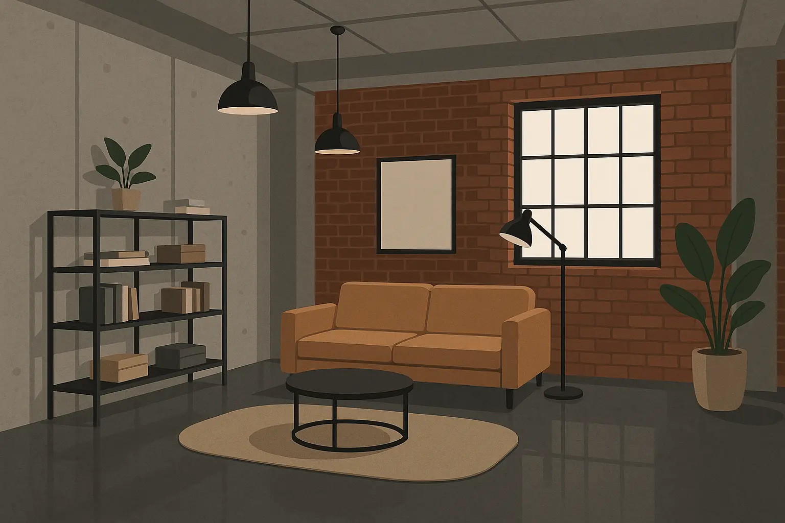 Budget-friendly polished concrete flooring in modern space