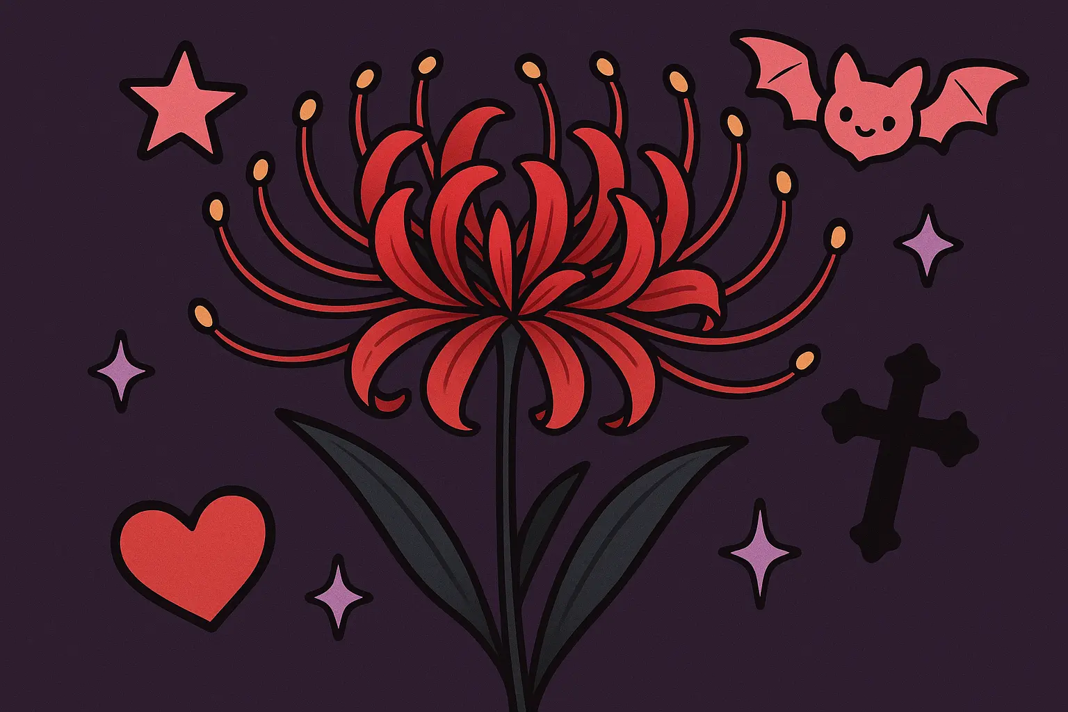 Simple versus complex spider lily tattoo design comparison
