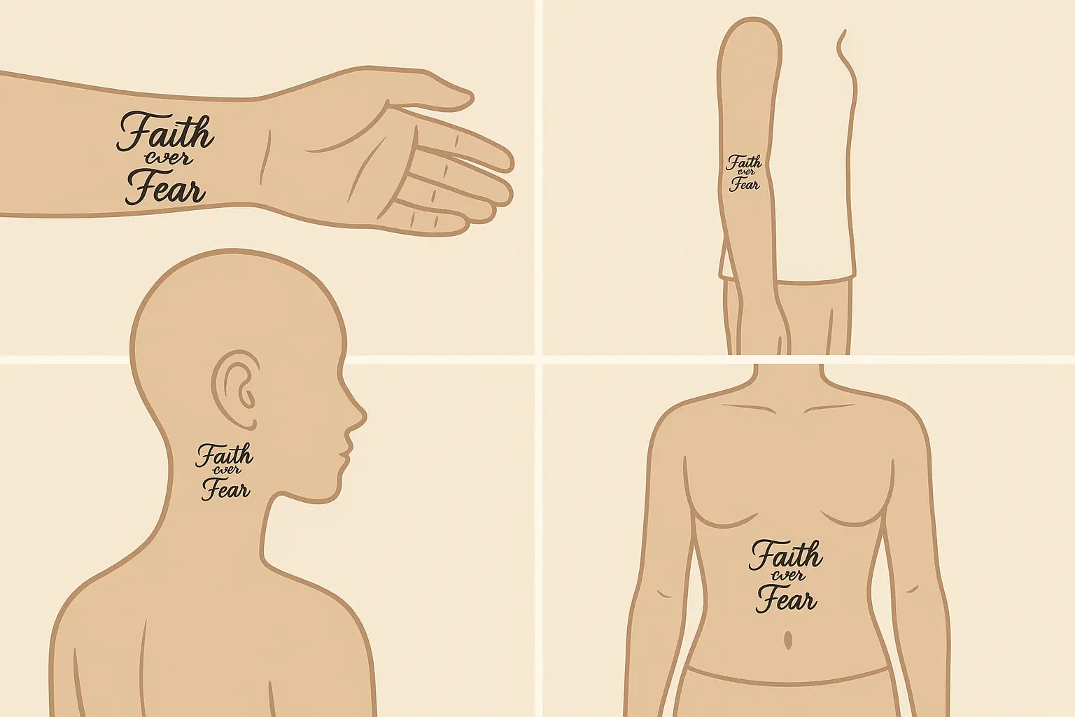 Wrist placement faith over fear tattoo