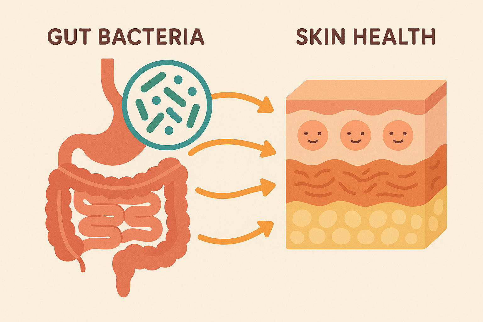 Gut-skin axis connection affecting texture