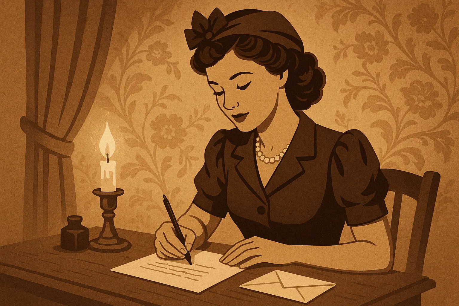 Historical romance scene with period costumes and dramatic lighting