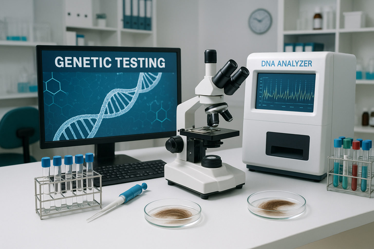 Molecular genetic testing laboratory for hair disorder analysis