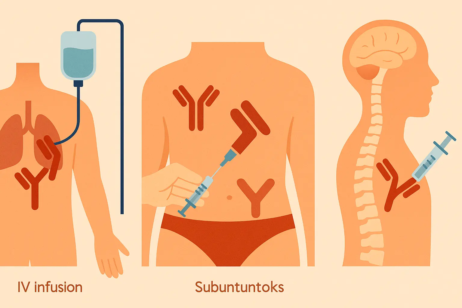 Specialized antibody delivery routes