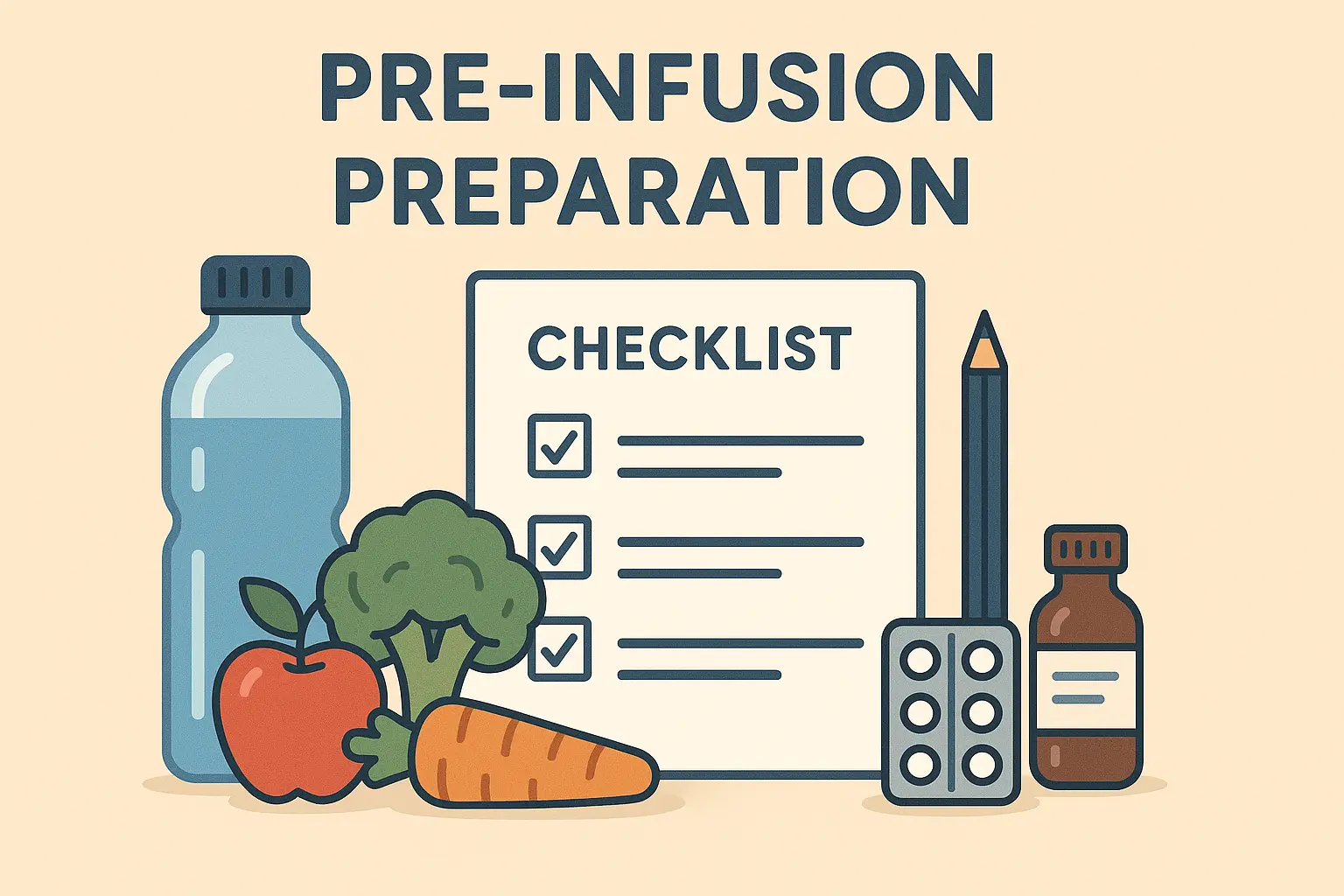 Iron infusion preparation checklist and supplies