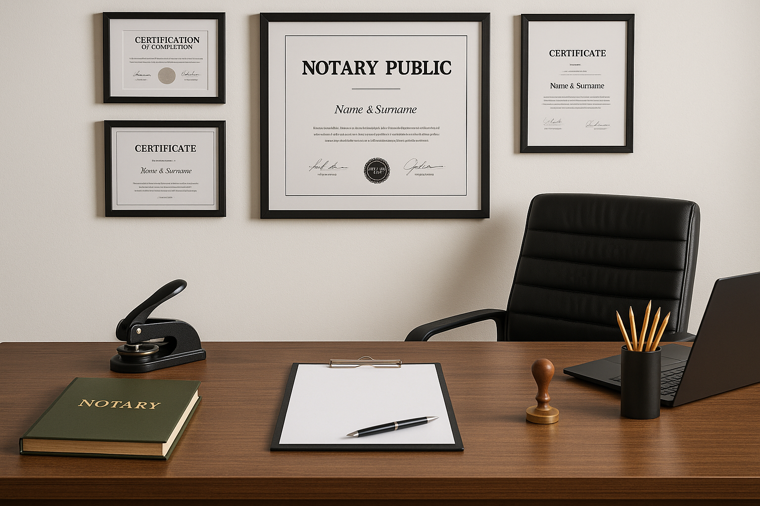 Professional credentials for Arkansas notary