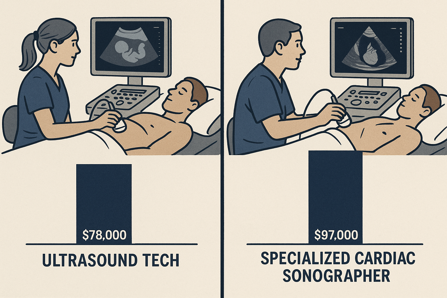 Ultrasound specialization salary comparison