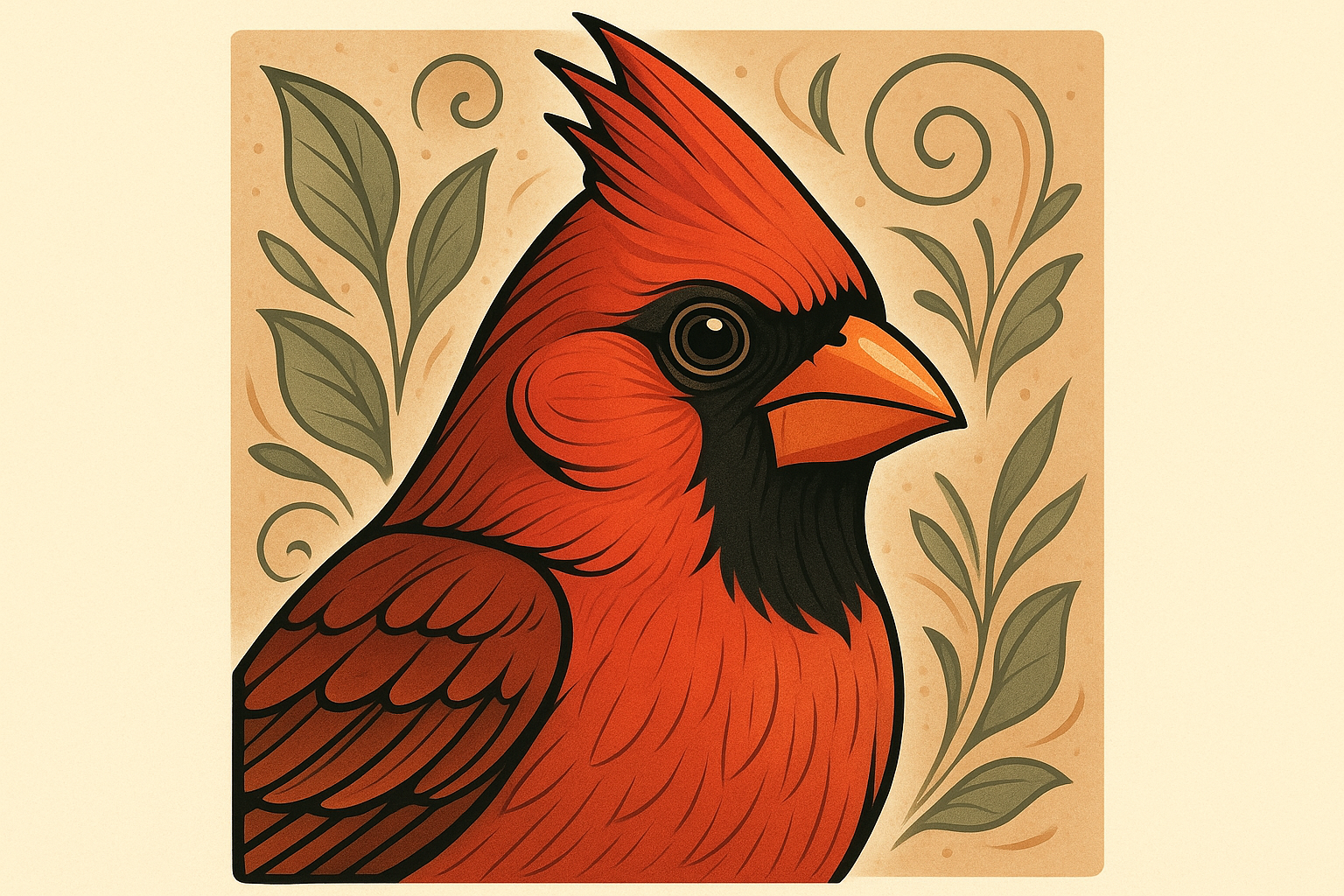Realistic cardinal tattoo in flight with detailed feathers