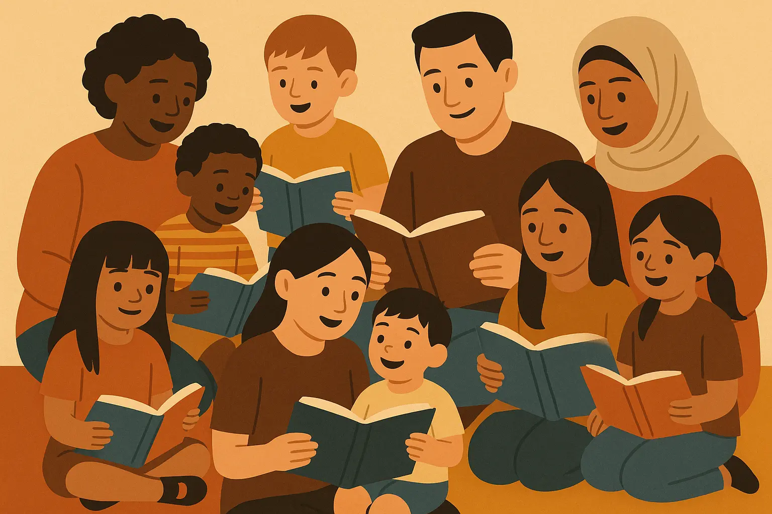 Diverse children enjoying culturally representative stories