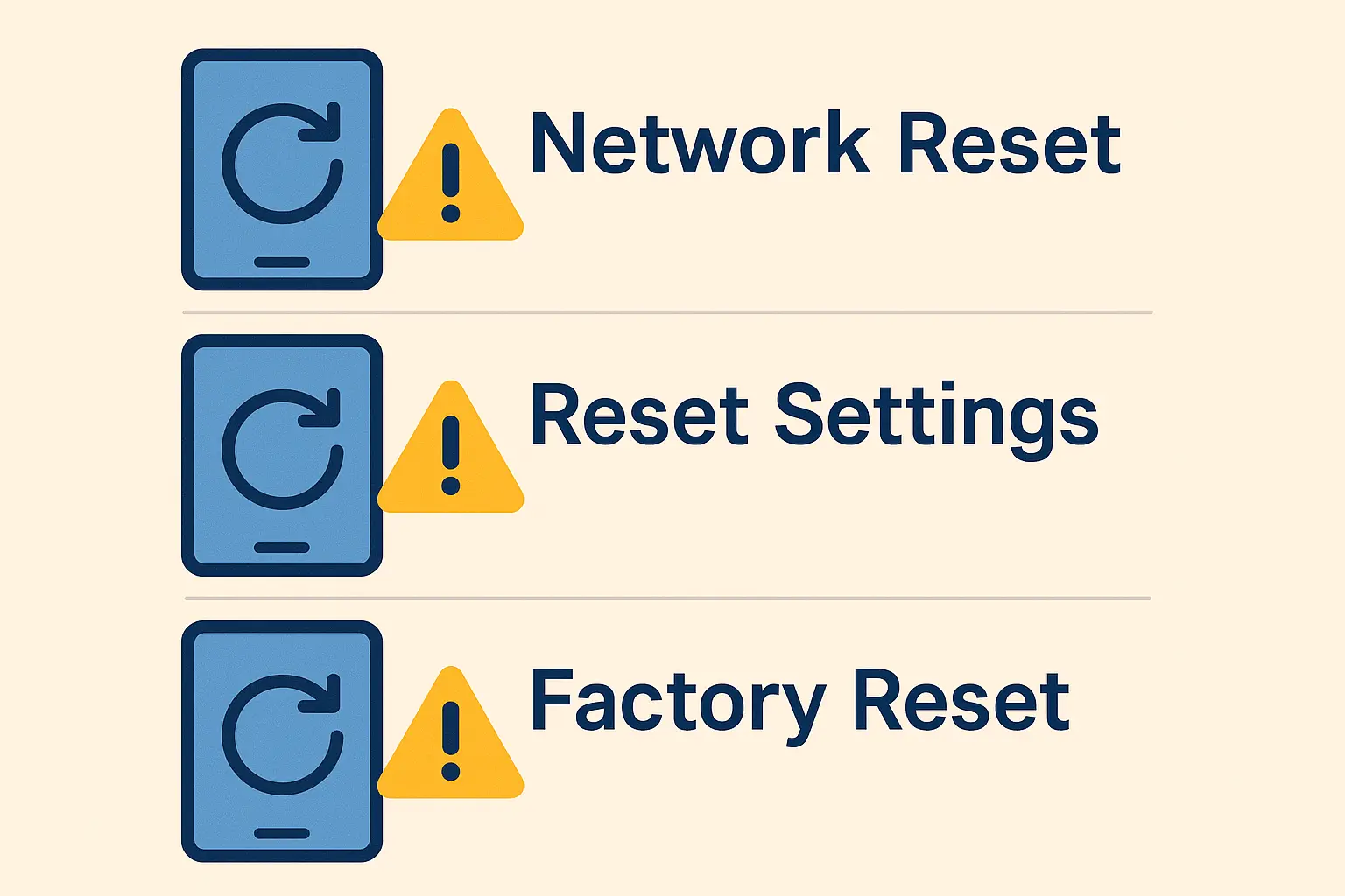 Android Reset Options