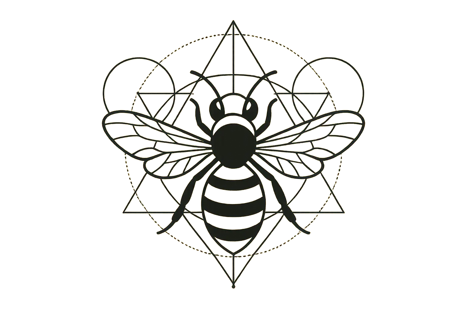 Sacred geometry bee tattoo