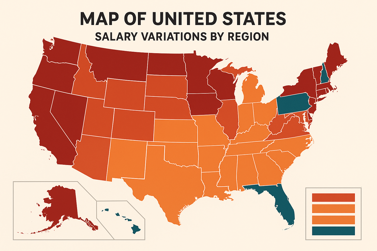 Regional pharmacy technician salary differences map