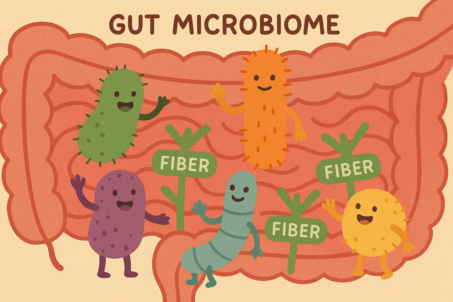 Gut microbiome and fiber interaction