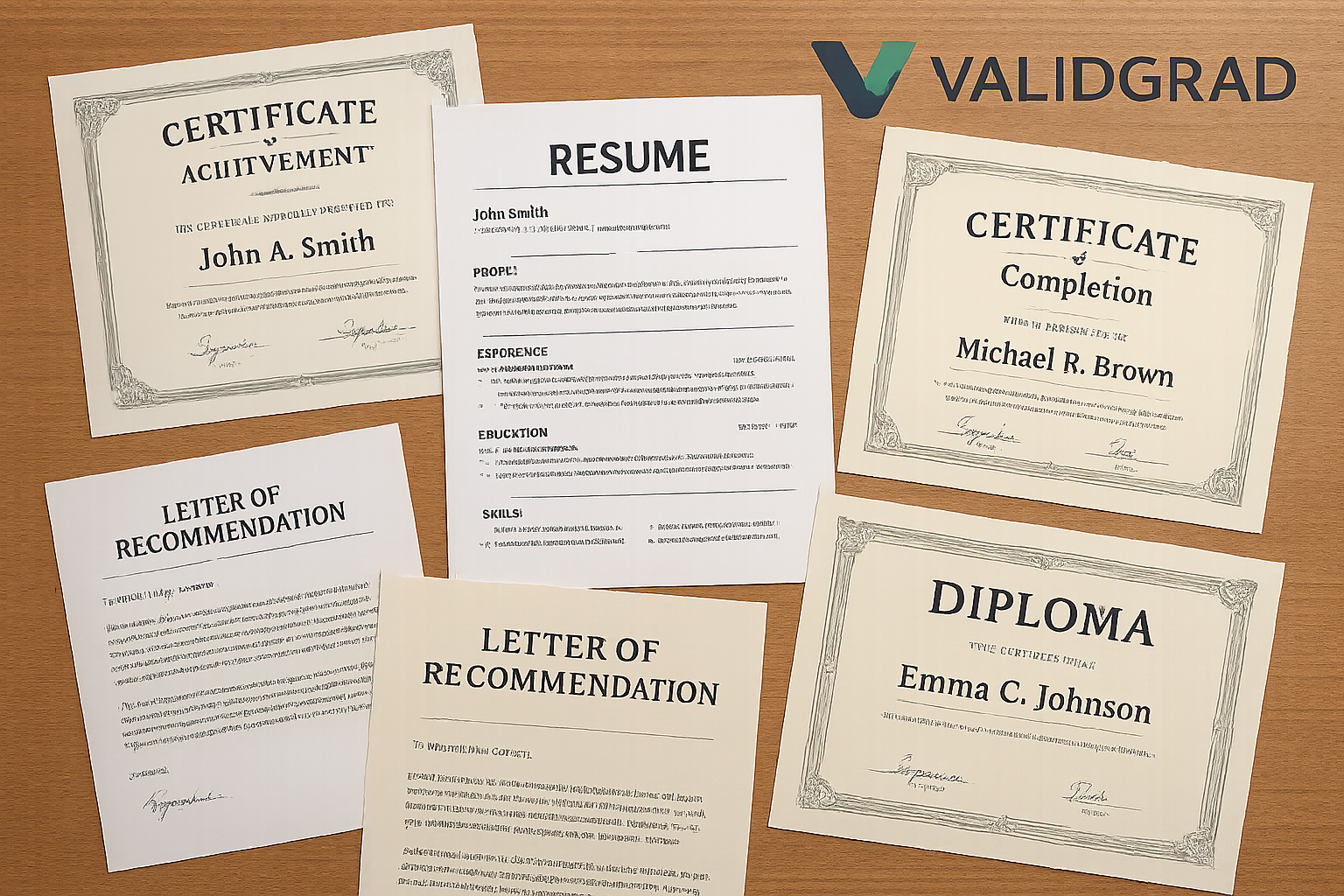Professional documents with ValidGrad logo