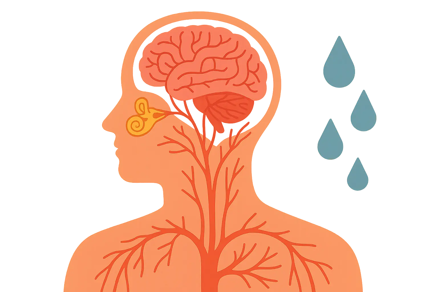 Dehydration and dizziness connection illustration