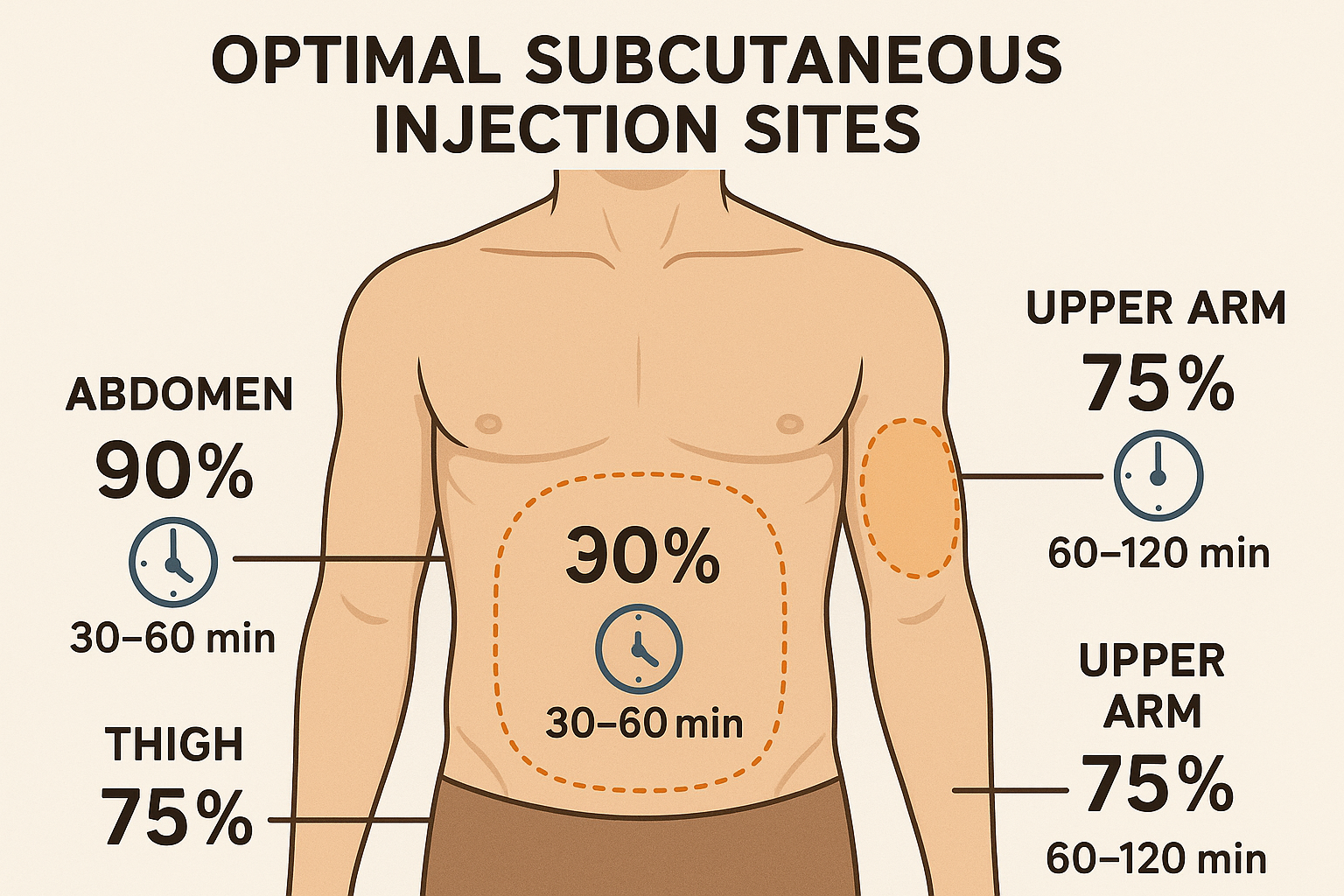 Subcutaneous injection site selection guide