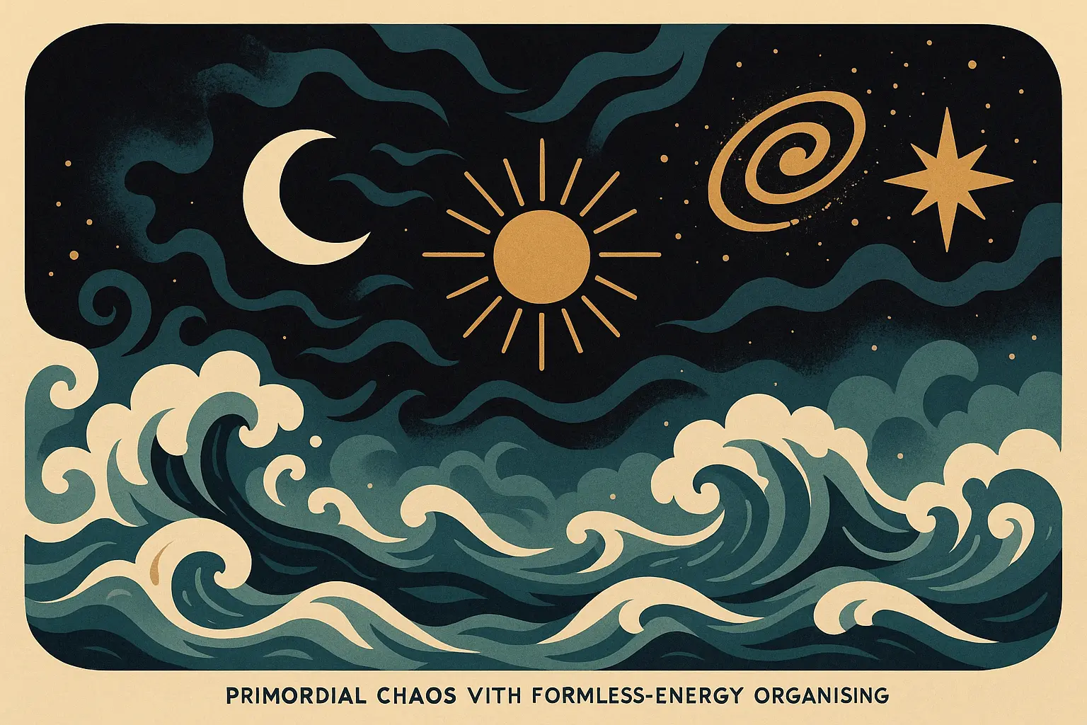 Primordial chaos and cosmic order creation imagery