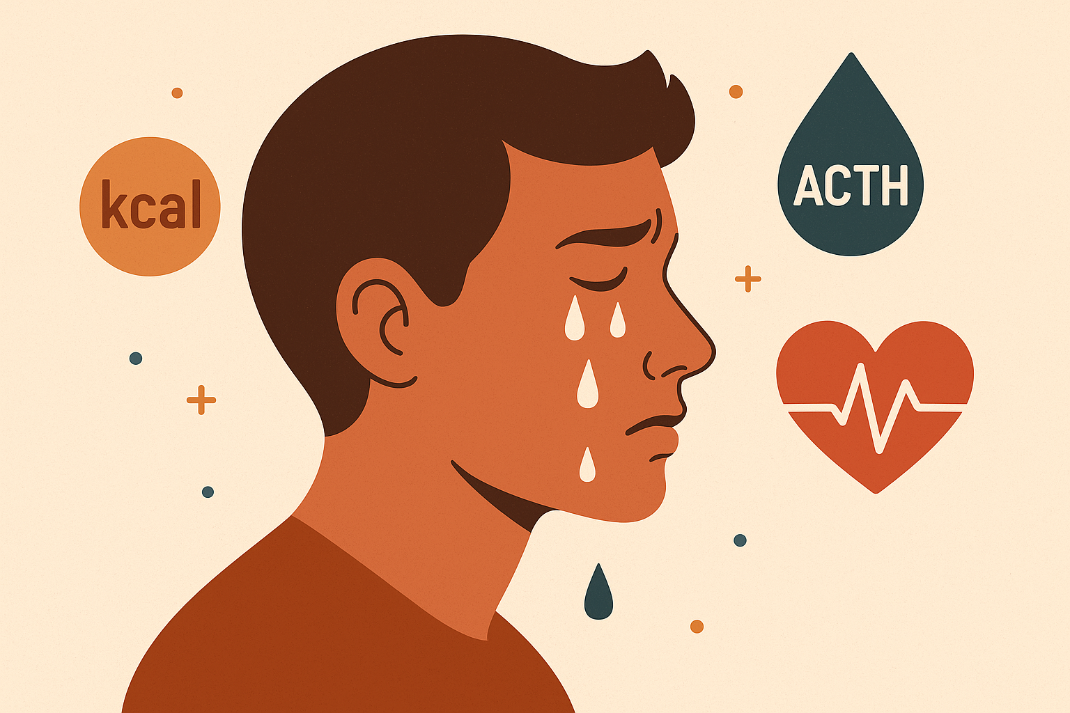 Woman crying while looking at metabolic data