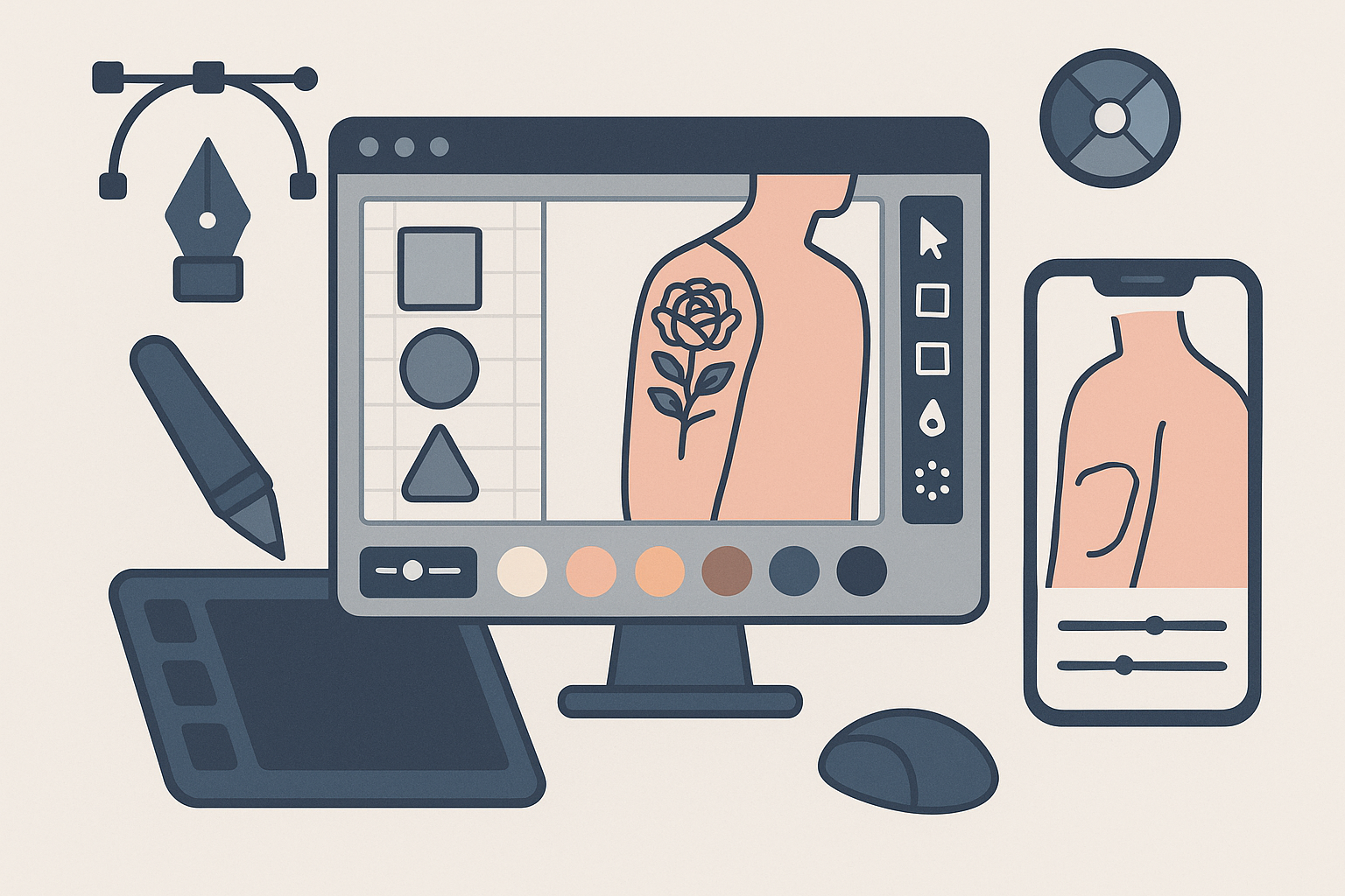 Tattoo design visualization and exploration tools