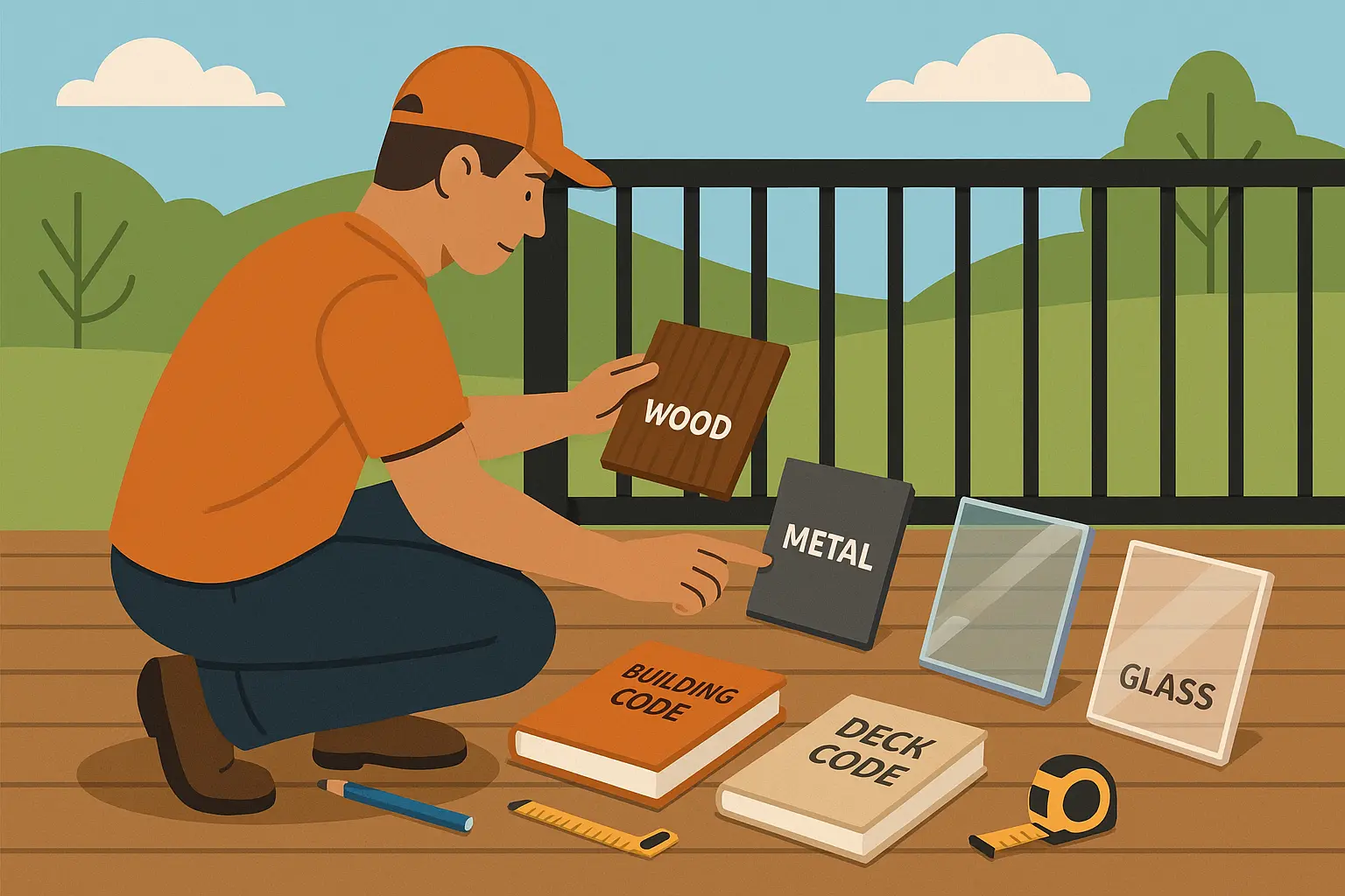 Traditional wood deck railing styles