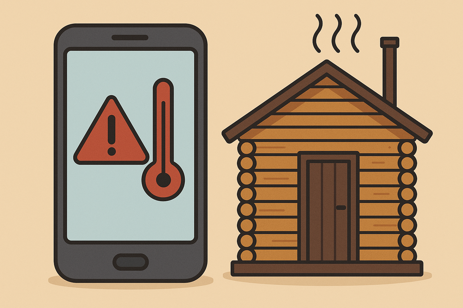 Phone temperature warning in sauna environment