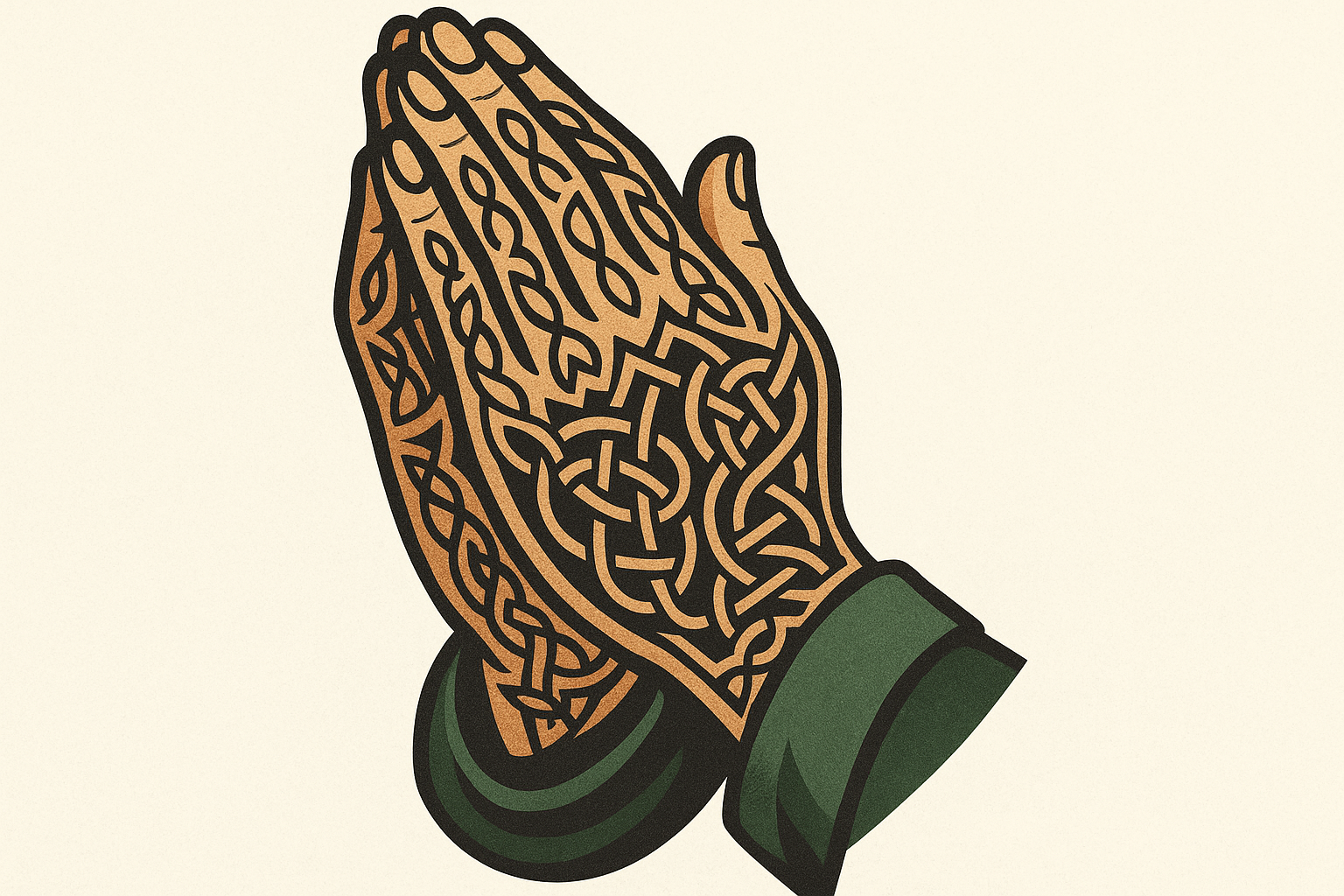 Cultural pattern praying hands designs