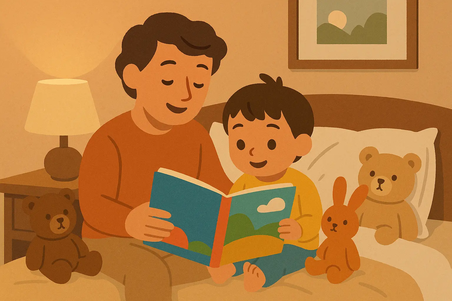 Child reading bedtime stories