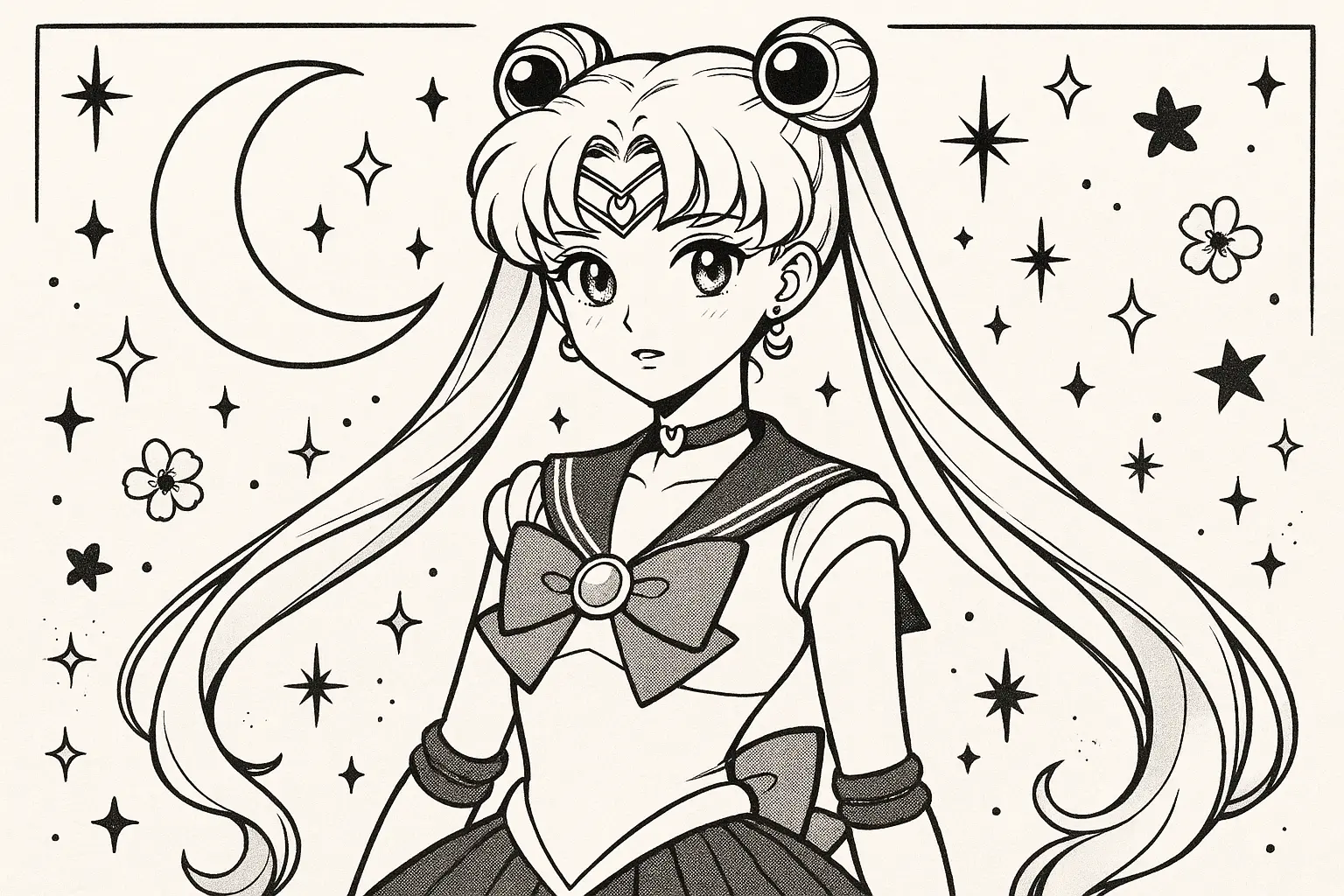 Manga-style Sailor Moon panel tattoo