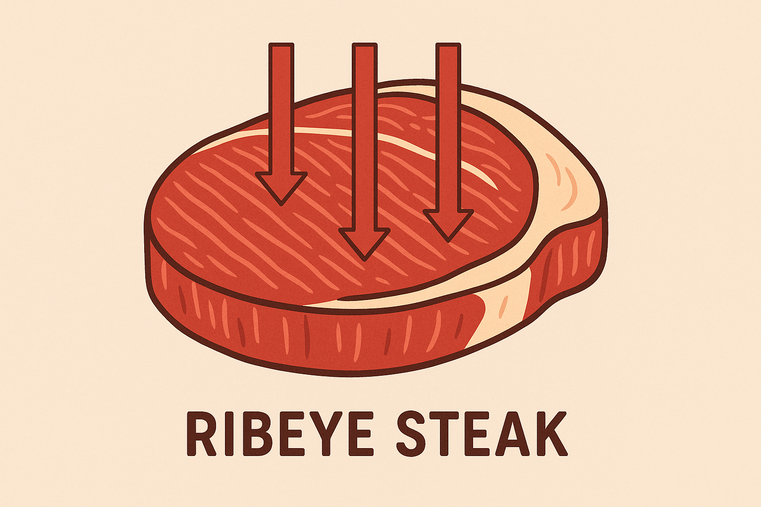 Proper meat cutting technique against grain