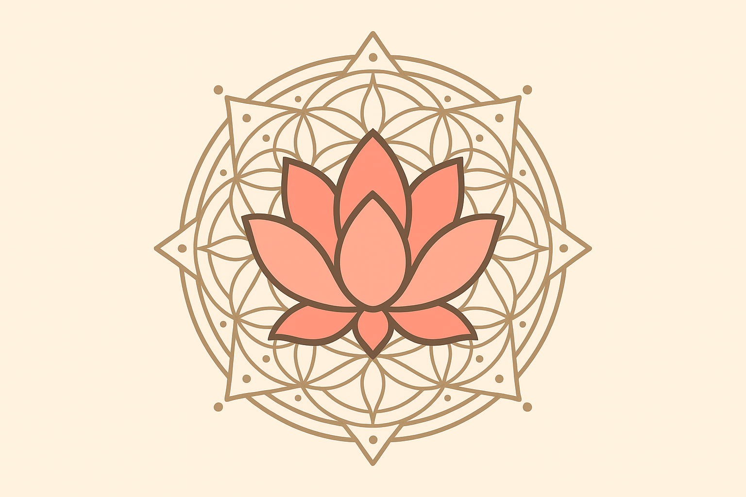 Mandala lotus chest tattoo combining geometric patterns with floral elements
