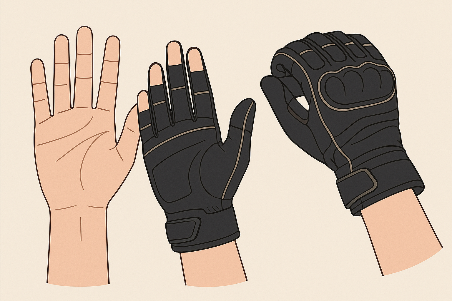 Women's motorcycle gloves design comparison