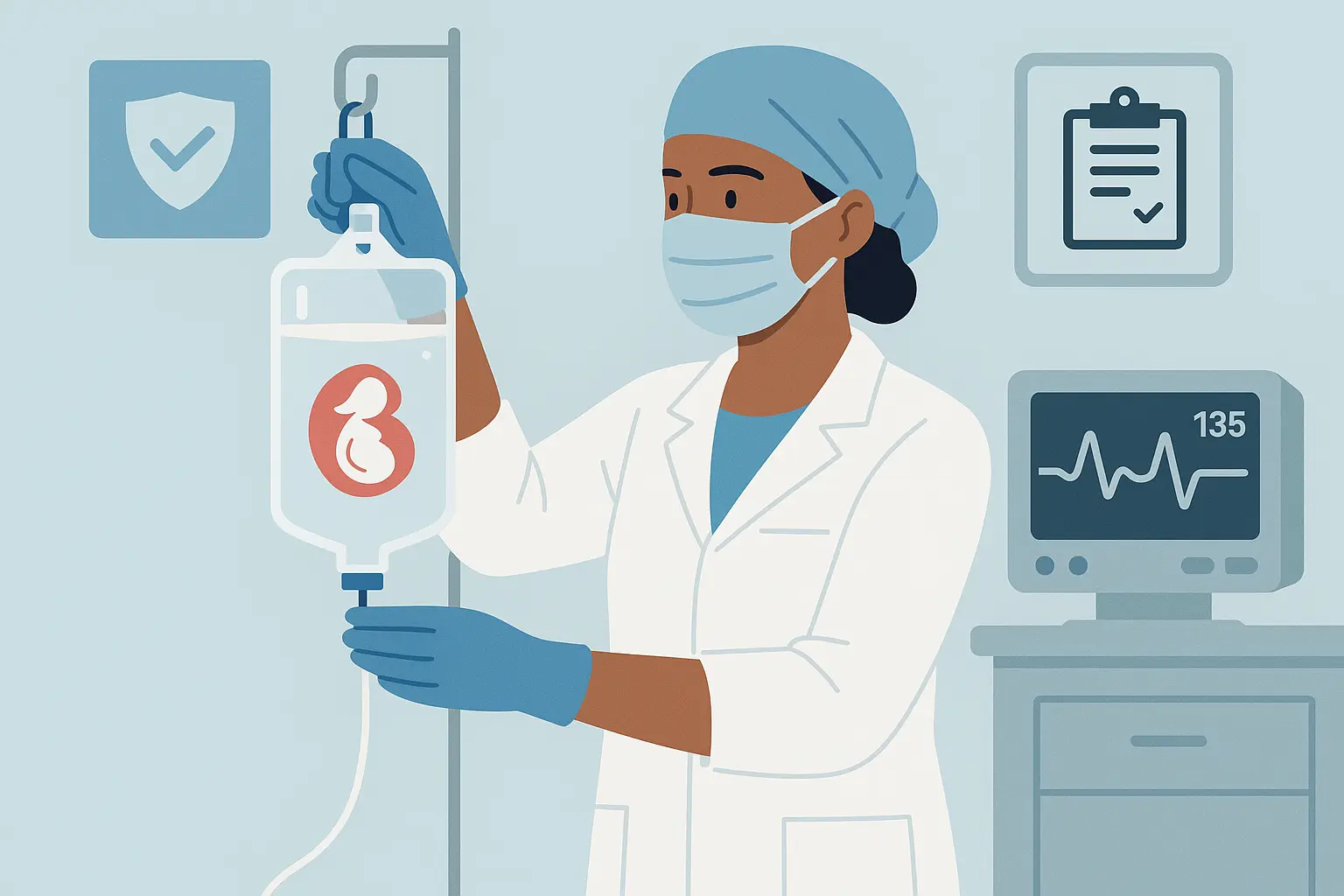 Pregnancy IV safety protocols and monitoring