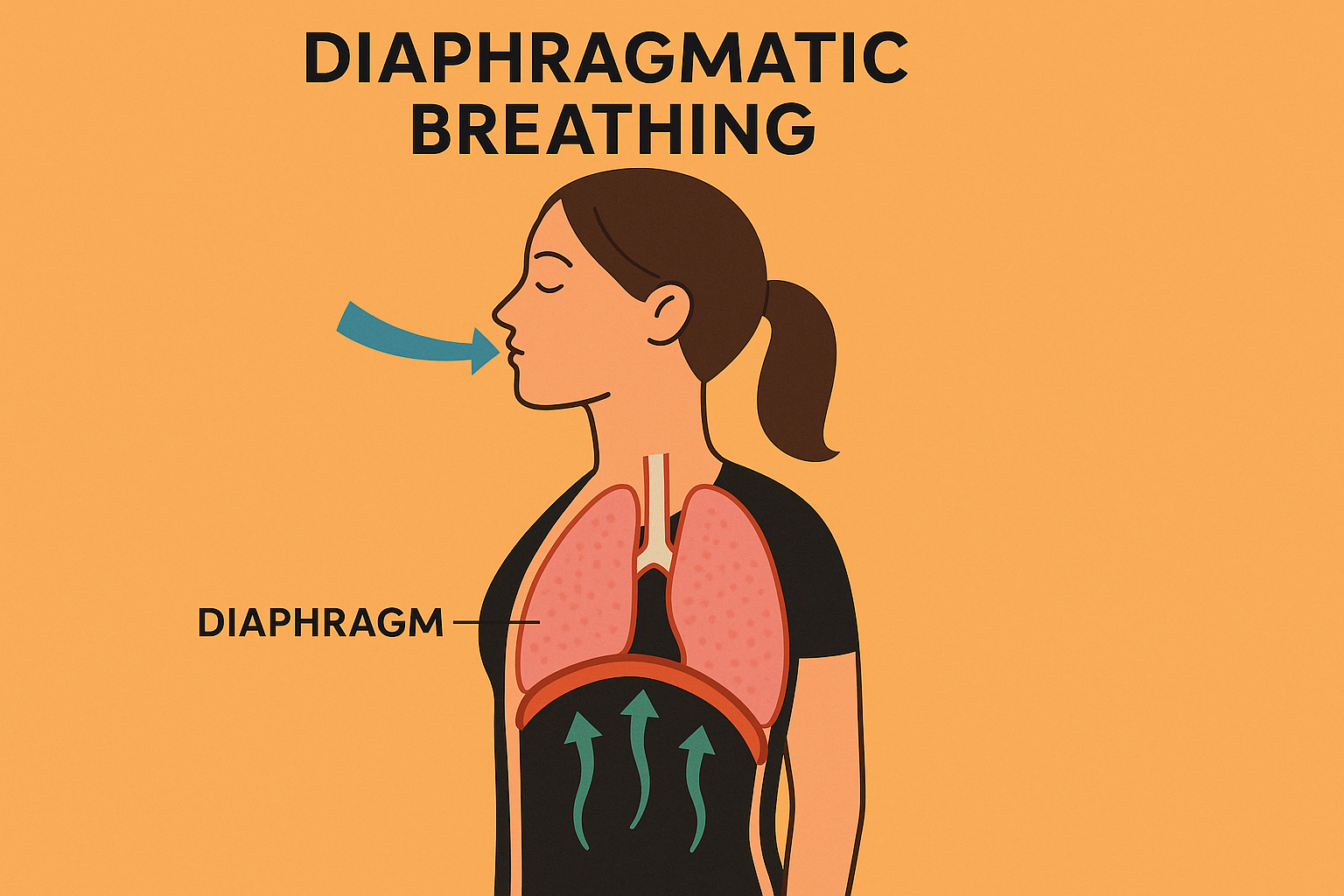 Diaphragmatic breathing technique for lymphatic pumping
