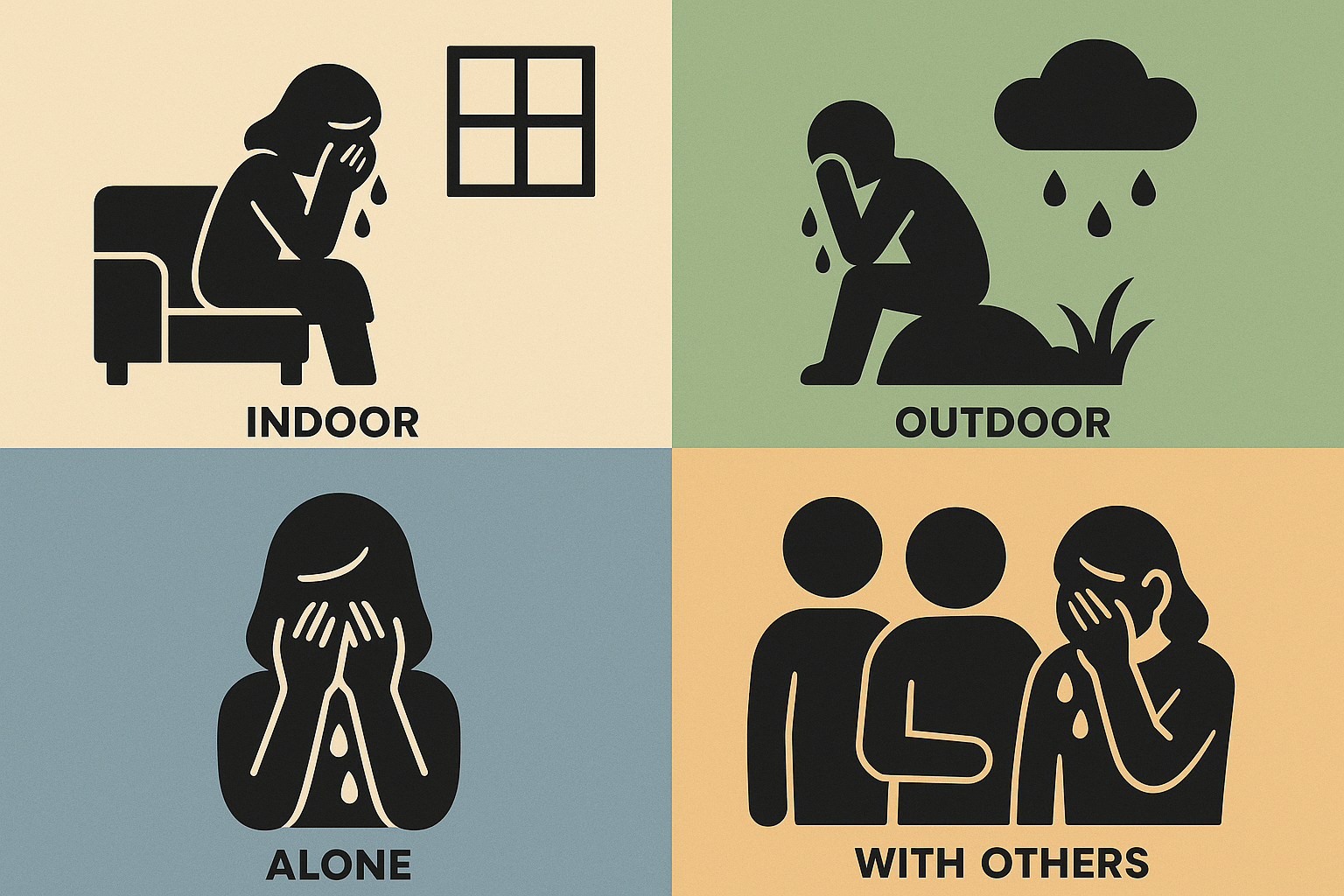 Different crying environments and their metabolic effects