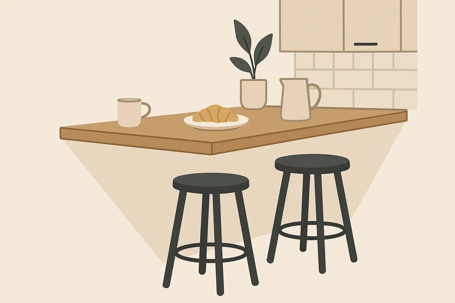 Floating wall-mounted breakfast bar