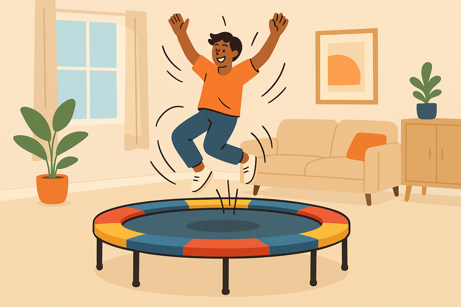 Trampoline calorie burning science infographic