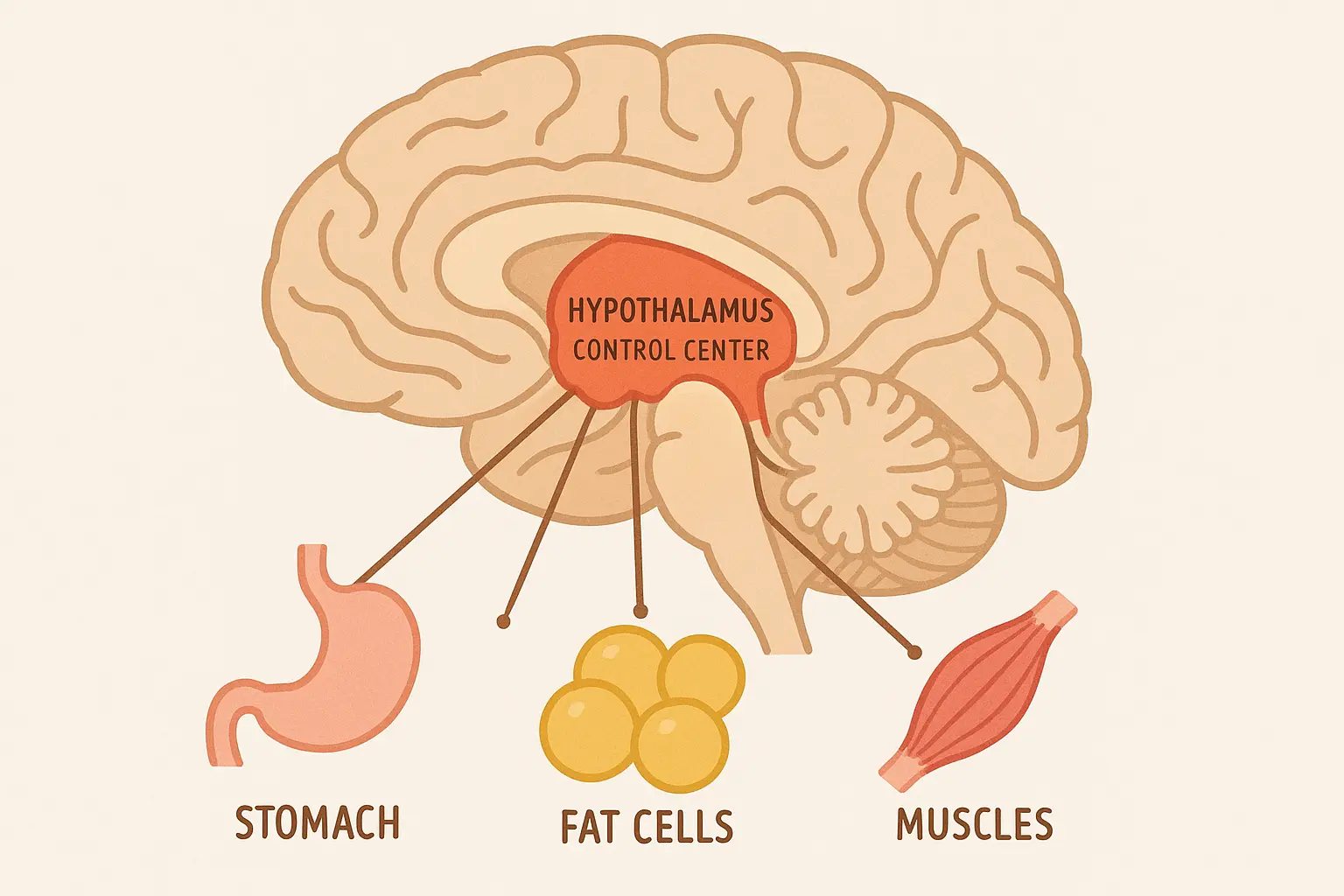 Hypothalamic control of metabolism during plateau