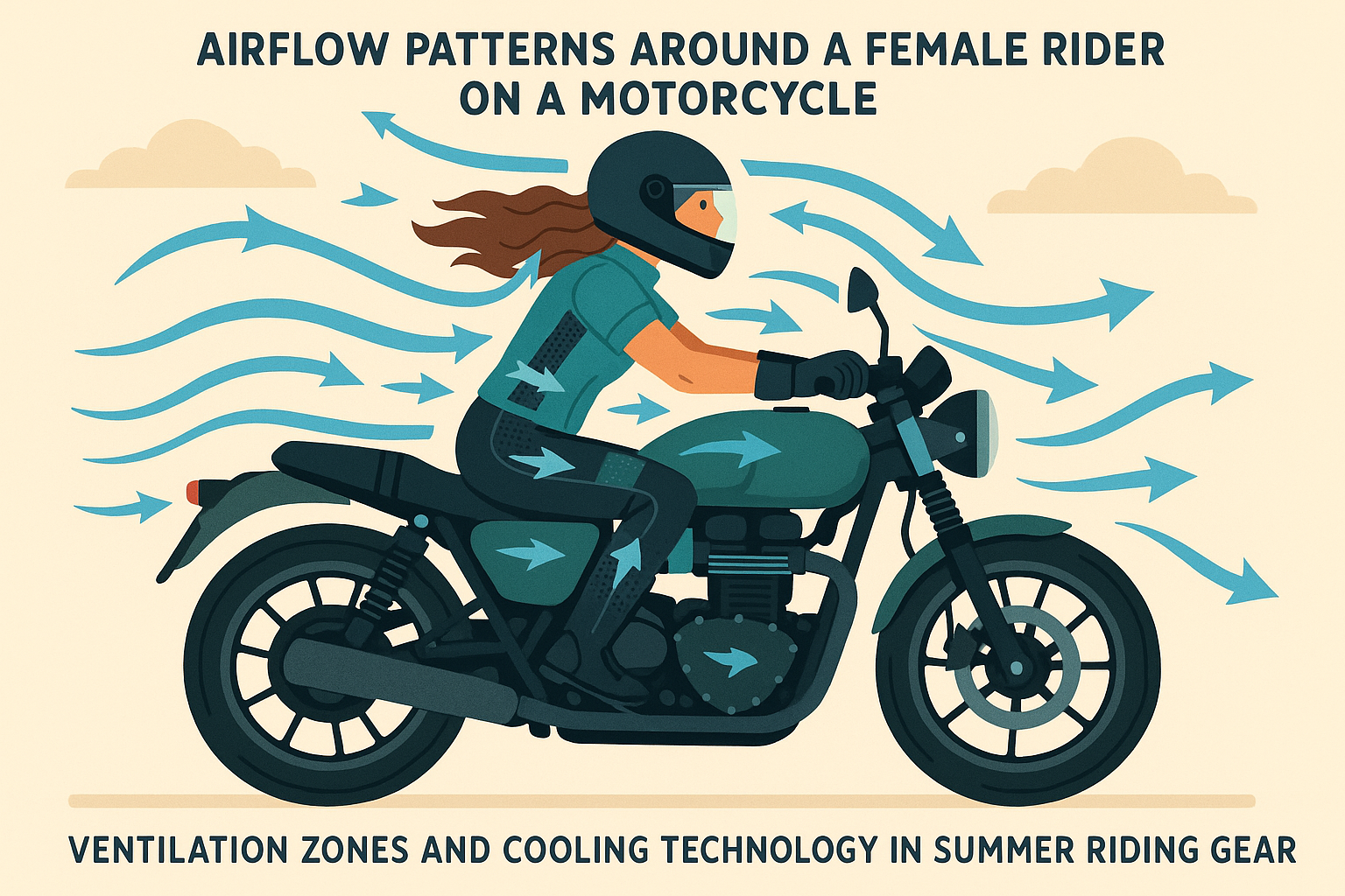 Airflow engineering in women's summer motorcycle pants