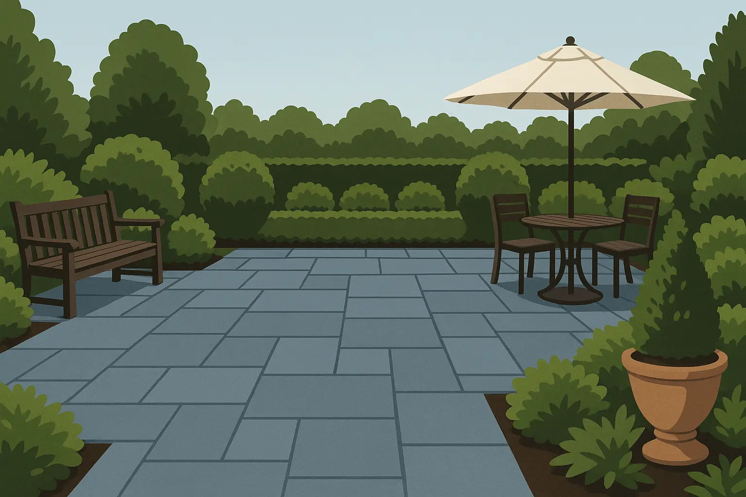 Classic bluestone patio design
