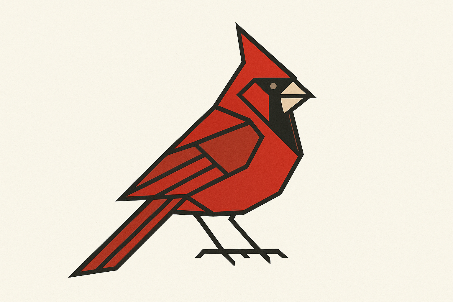 Minimalist flying cardinal tattoo with simple line work
