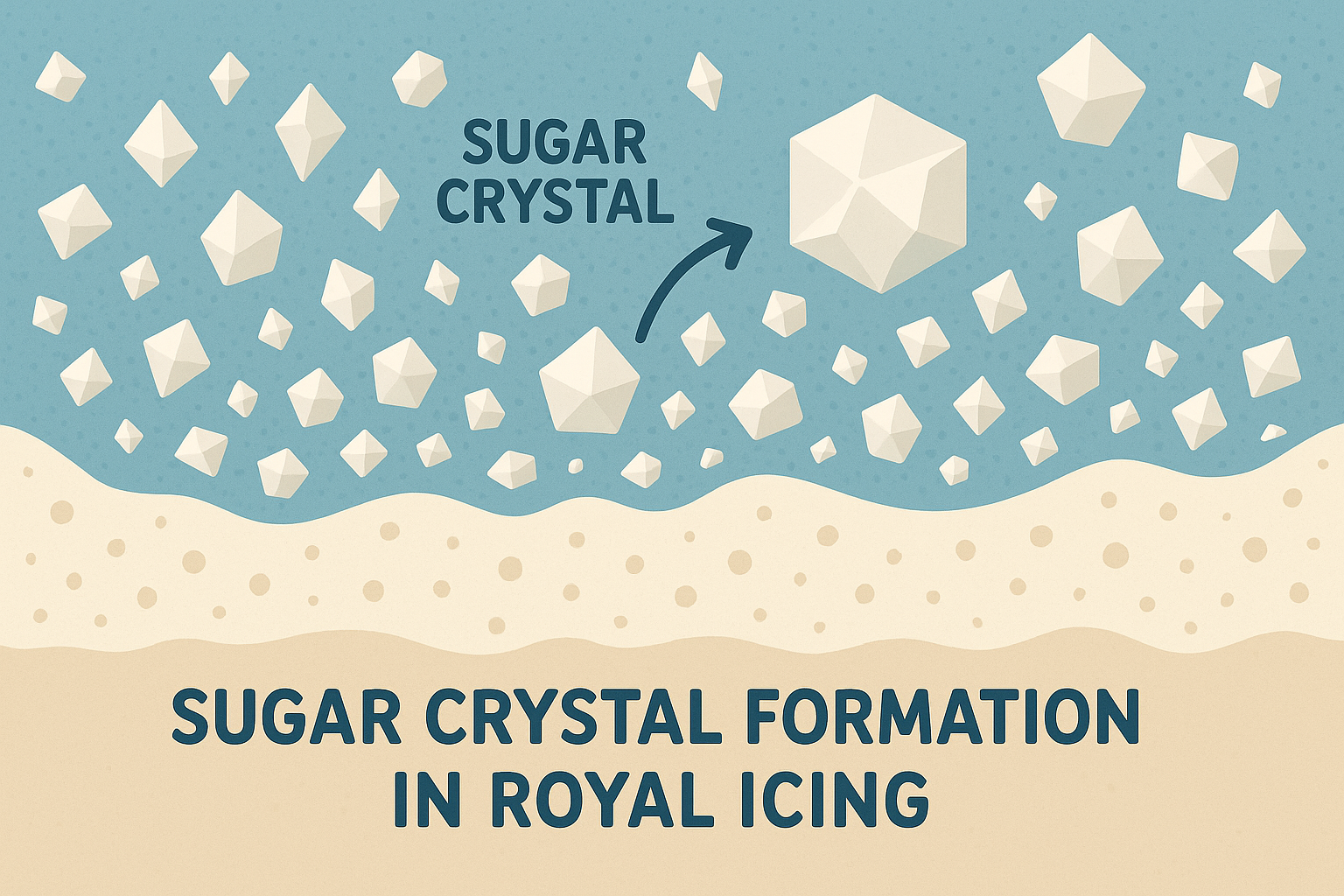 Sugar crystal formation in royal icing