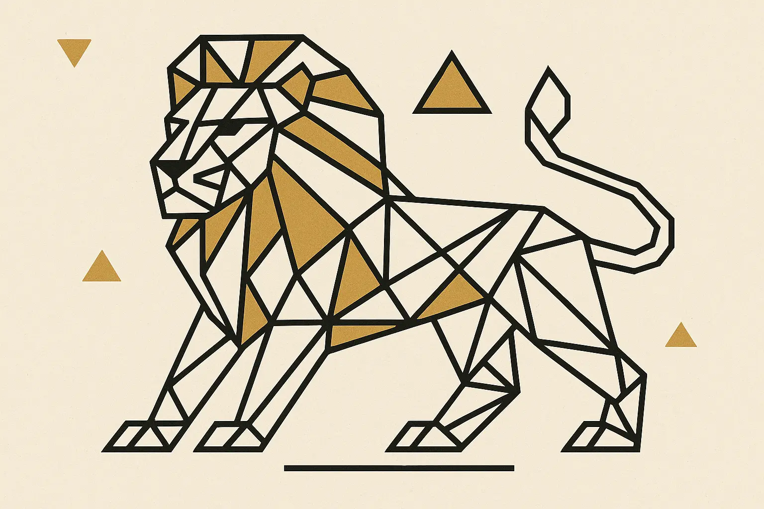 Geometric lion tattoo modern design