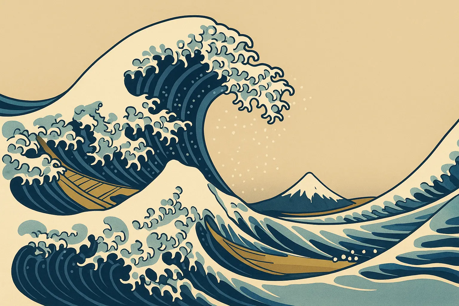 Traditional Japanese wave tattoo design