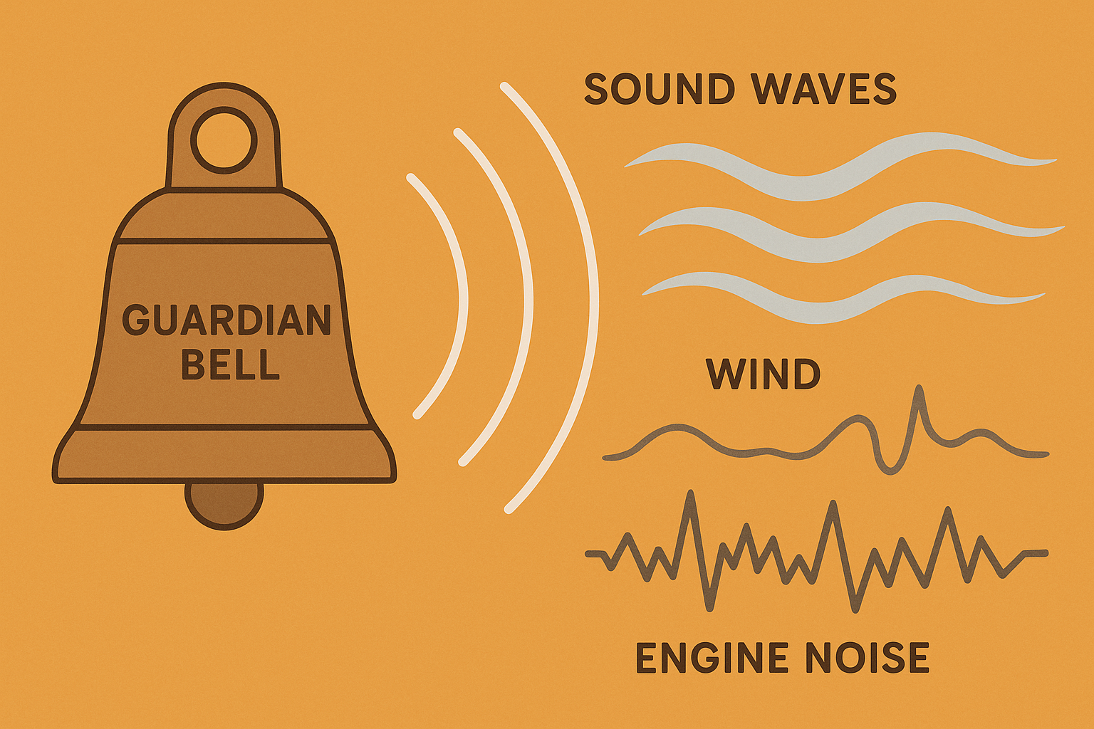 Close-up of guardian bell acoustic design