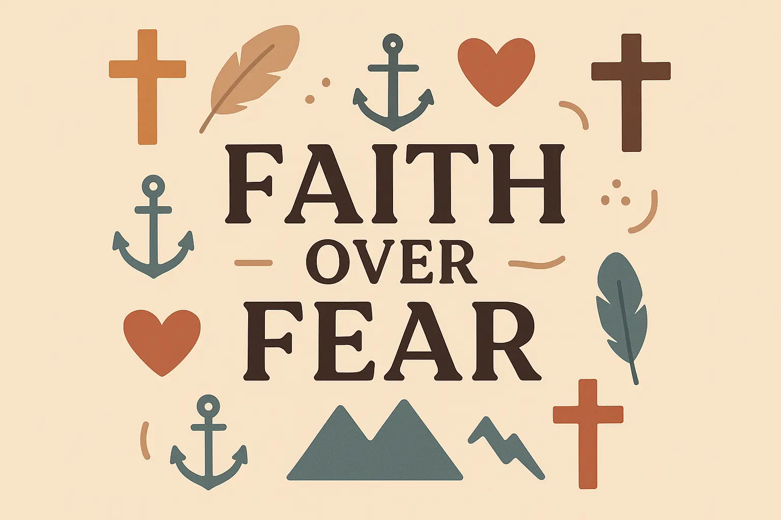 Symbol-enhanced faith over fear tattoo designs