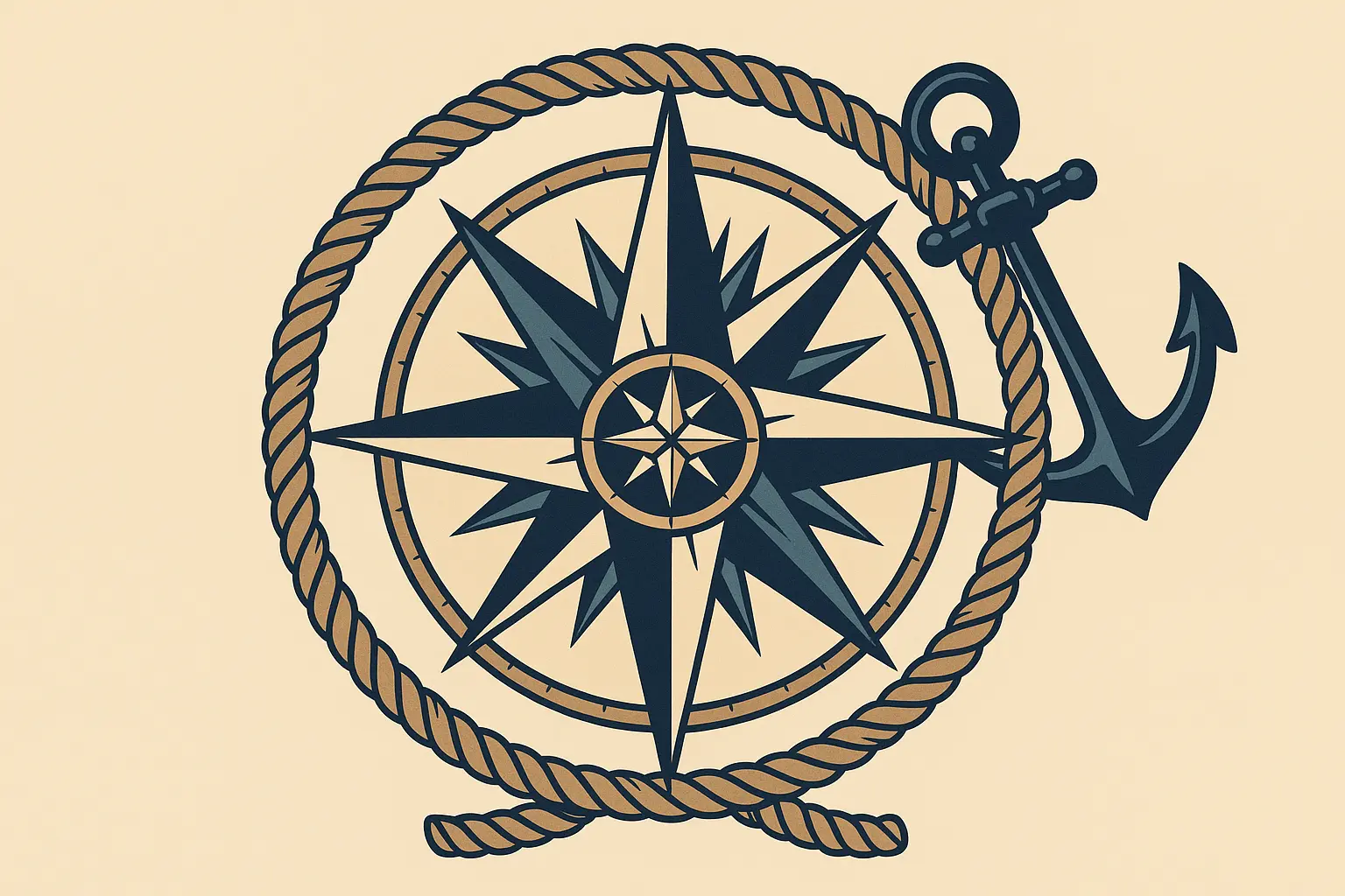 Anchor and rope detail tattoo design