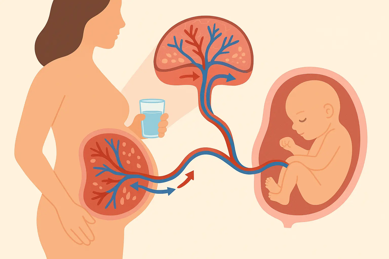 Placental blood flow and hydration balance